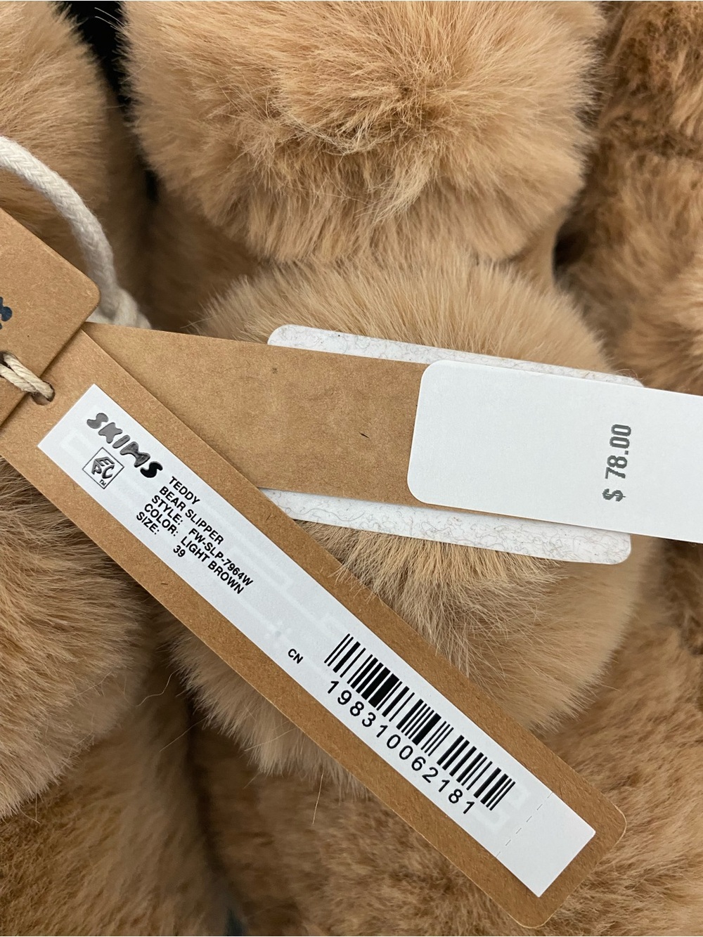 🤎✨NWT SKIMS Teddy Bear Slippers Light Brown Size EU 39/US 8.5W🤎 - Picture 7 of 10
